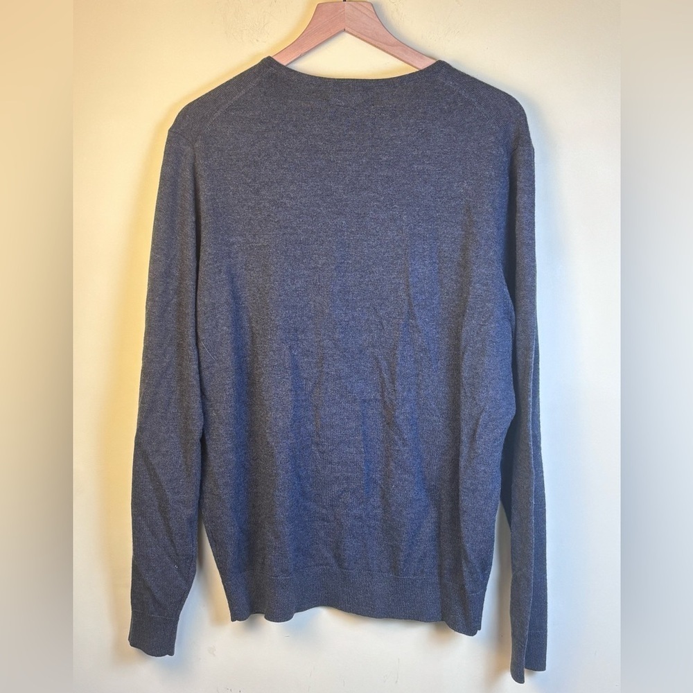 Nordstrom Men’s Shop 100% Italian Merino Wool Pullover Sweater Gray Size Large - Picture 2 of 4